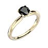 1 Carat Black Diamond Solitaire Engagement Ring In 14 Karat Yellow Gold Image-2