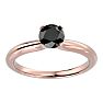 1 Carat Black Diamond Solitaire Engagement Ring In 14 Karat Rose Gold Image-1
