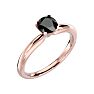 1 Carat Black Diamond Solitaire Engagement Ring In 14 Karat Rose Gold Image-2
