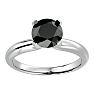 2 Carat Black Diamond Solitaire Engagement Ring In 14 Karat White Gold Image-1