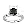 2 Carat Black Diamond Solitaire Engagement Ring In 14 Karat White Gold Image-5