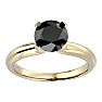 2 Carat Black Diamond Solitaire Engagement Ring In 14 Karat Yellow Gold Image-1