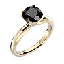 2 Carat Black Diamond Solitaire Engagement Ring In 14 Karat Yellow Gold Image-2