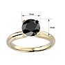 2 Carat Black Diamond Solitaire Engagement Ring In 14 Karat Yellow Gold Image-5