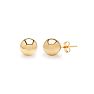 24K Yellow Gold Vermeil Polish Finished 5mm Ball Stud Earrings With Friction Backs   Image-1