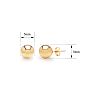 24K Yellow Gold Vermeil Polish Finished 5mm Ball Stud Earrings With Friction Backs   Image-3