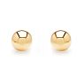 24K Yellow Gold Vermeil Polish Finished 3mm Ball Stud Earrings With Friction Backs   Image-2