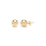 24K Yellow Gold Vermeil Polish Finished 4mm Ball Stud Earrings With Friction Backs   Image-1