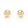24K Yellow Gold Vermeil Polish Finished 4mm Ball Stud Earrings With Friction Backs   Image-2