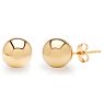 24K Yellow Gold Vermeil Polish Finished 8mm Ball Stud Earrings With Friction Backs   Image-1