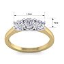 1 Carat Three Diamond Ring In 14 Karat Yellow Gold Image-5