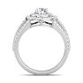 Moissanite Engagement Ring; 1 Carat Moissanite Double Halo Engagement Ring In 14 Karat White Gold Image-3