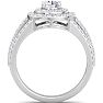Moissanite Engagement Ring; 2 Carat Moissanite Double Halo Engagement Ring In 14 Karat White Gold Image-3
