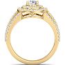Moissanite Engagement Ring; 2 Carat Moissanite Double Halo Engagement Ring In 14 Karat Yellow Gold Image-3