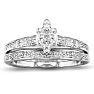 0.08 Carat Diamond Bridal Set In Sterling Silver Image-1
