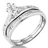 0.08 Carat Diamond Bridal Set In Sterling Silver Image-2