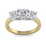 Incredible 2.15 Carat Three Colorless Diamond Ring in 14K Yellow Gold.  Spectacular Deal! Image-1