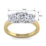 Incredible 2.15 Carat Three Colorless Diamond Ring in 14K Yellow Gold.  Spectacular Deal! Image-5