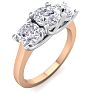 Incredible 2.15 Carat Three Colorless Diamond Ring in 14K Rose Gold.  Spectacular Deal! Image-2
