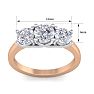 Incredible 2.15 Carat Three Colorless Diamond Ring in 14K Rose Gold.  Spectacular Deal! Image-5