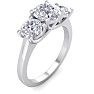 Moissanite Engagement Ring; 2 Carat Moissanite Three Stone Ring In 14 Karat White Gold Image-2