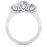 Moissanite Engagement Ring; 2 Carat Moissanite Three Stone Ring In 14 Karat White Gold Image-3
