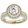 2 3/4 Carat Halo Diamond Engagement Ring In 14 Karat Yellow Gold Image-1