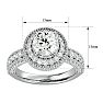 2 3/4 Carat Halo Diamond Engagement Ring In 14 Karat White Gold Image-5