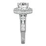 Moissanite Engagement Ring; 3 1/2 Carat Moissanite Halo Engagement Ring In 14 Karat White Gold Image-4