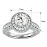 Moissanite Engagement Ring; 3 1/2 Carat Moissanite Halo Engagement Ring In 14 Karat White Gold Image-5