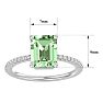 2 1/5 Carat Green Amethyst and Diamond Ring In 14 Karat White Gold Image-5