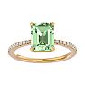 2 1/5 Carat Green Amethyst and Diamond Ring In 14 Karat Yellow Gold Image-1