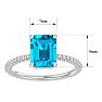 3 Carat Blue Topaz and Diamond Ring In 14 Karat White Gold Image-5