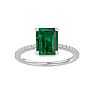 2 1/3 Carat Emerald and Diamond Ring In 14 Karat White Gold Image-1