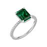 2 1/3 Carat Emerald and Diamond Ring In 14 Karat White Gold Image-2