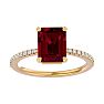 3 Carat Ruby and Diamond Ring In 14 Karat Yellow Gold Image-1