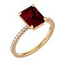 3 Carat Ruby and Diamond Ring In 14 Karat Yellow Gold Image-2