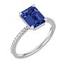 2 1/2 Carat Tanzanite and Diamond Ring In 14 Karat White Gold Image-2