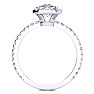 3 Carat Cushion Cut Halo Diamond Engagement Ring In 14 Karat White Gold Image-3