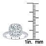 3 Carat Cushion Cut Halo Diamond Engagement Ring In 14 Karat White Gold Image-5