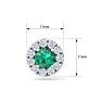 2 1/2 Carat Emerald and Diamond Halo Stud Earrings In 14 Karat White Gold Image-5