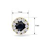 2 1/2 Carat Sapphire and Diamond Halo Stud Earrings In 14 Karat Yellow Gold Image-5