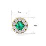 1 1/2 Carat Emerald and Diamond Halo Stud Earrings In 14 Karat Yellow Gold Image-5