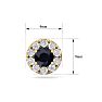 1 1/2 Carat Sapphire and Diamond Halo Stud Earrings In 14 Karat Yellow Gold Image-5