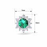 1 Carat Round Shape Flower Emerald and Diamond Halo Stud Earrings In 14 Karat White Gold Image-5