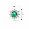 1 Carat Round Shape Flower Emerald and Diamond Halo Stud Earrings In 14 Karat Yellow Gold Image-5