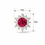 1 Carat Round Shape Flower Ruby and Diamond Halo Stud Earrings In 14 Karat Yellow Gold Image-5