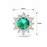 1 1/2 Carat Round Shape Flower Emerald and Diamond Halo Stud Earrings In 14 Karat Yellow Gold Image-5