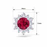 1 1/2 Carat Round Shape Flower Ruby and Diamond Halo Stud Earrings In 14 Karat White Gold Image-5