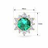 2 Carat Round Shape Flower Emerald and Diamond Halo Stud Earrings In 14 Karat Yellow Gold Image-5